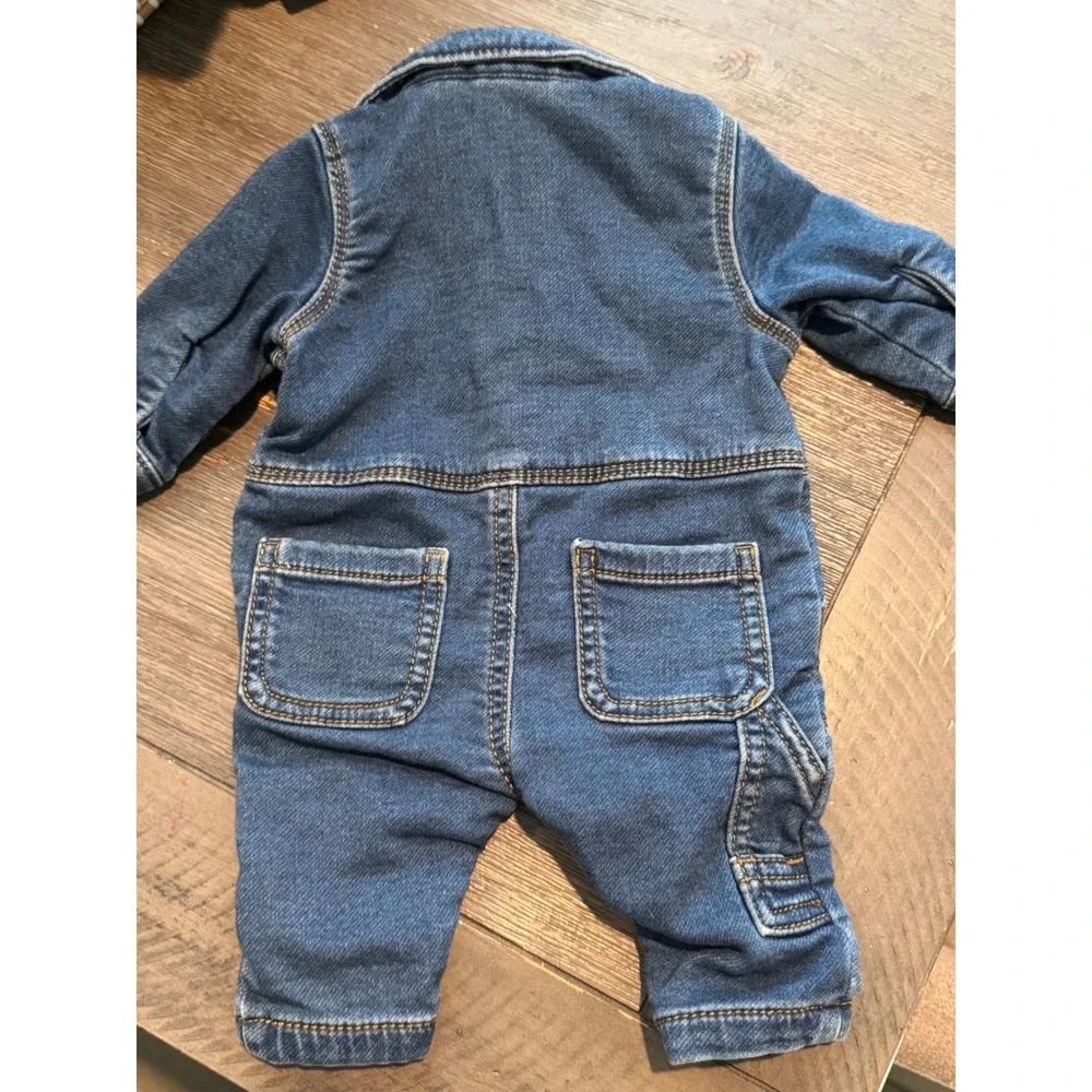 Carter's Denim Coverall Baby NB Blue